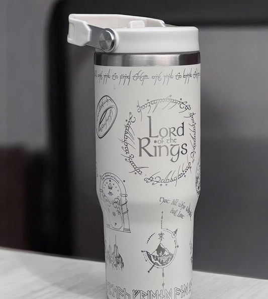 Lord of the Rings Travel Mug – Water Bottle, LOTR Gift for Tolkien Fans, Hobbit Mug, Geeky