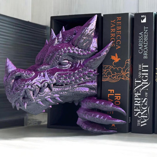 Dragon Book Nook Fourth Wing 3D Printed Bookshelf Decor