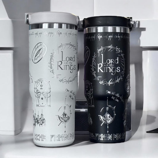 Lord of the Rings Travel Mug – Water Bottle, LOTR Gift for Tolkien Fans, Hobbit Mug, Geeky